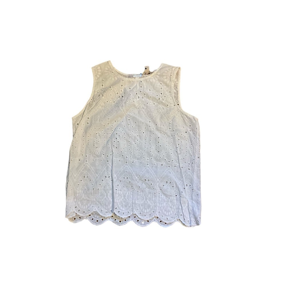 Lila Rose Tank Top Women Size M White Sleeveless Pullover Round Neck 100% Cotton